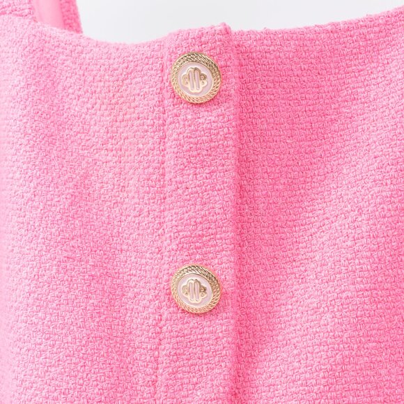 Maje Rose Cotton-Tweed Braided-Trim Wide-Leg Pant Suit - Picture 9 of 16